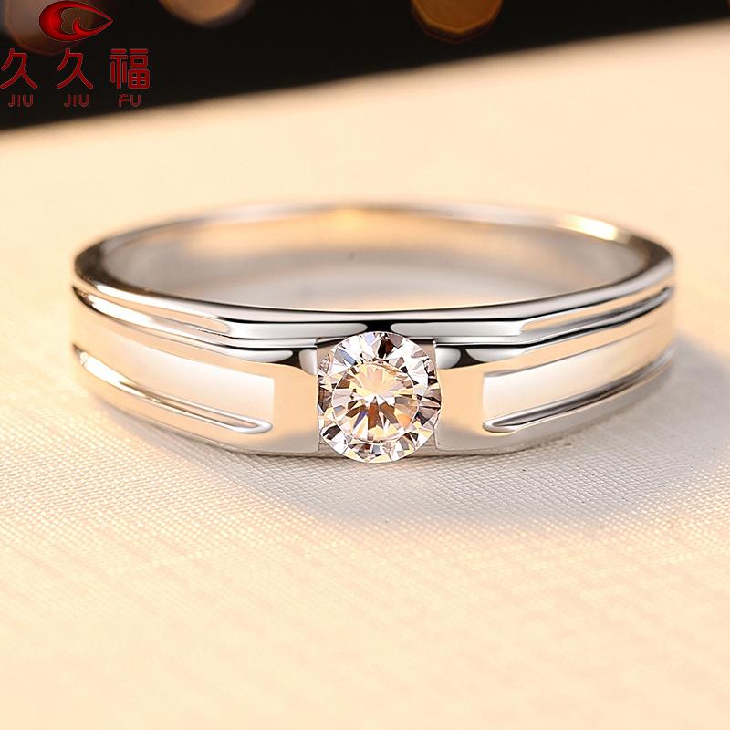 Stylish Simple Personalized Ring for Men, PT950 Platinum Matching 0.5 Carat Moissanite, own lasting delicate and gentle luster.