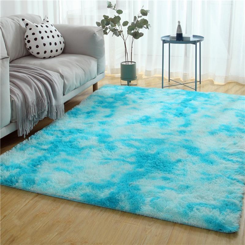 Hand-Dyed Gradient Bedside Blanket, Long-Haired Luxurious Sofa Coffee Table, Bedroom Floor Mat, Home Decoration