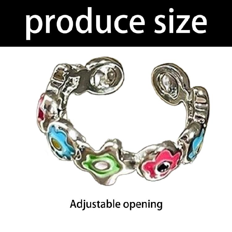 Colorful Finger Rings Party Accessories Geometric Flower Weddings Rings Alloy Texture Suitable for Fashion Casual Looks