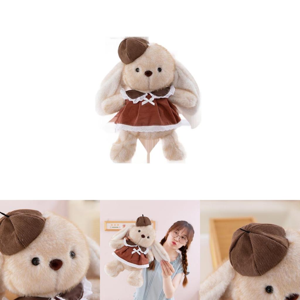 Plush Rabbit Toy For Kids Soft Animal Plush Pillow Gift With Dress And Hat Decoration