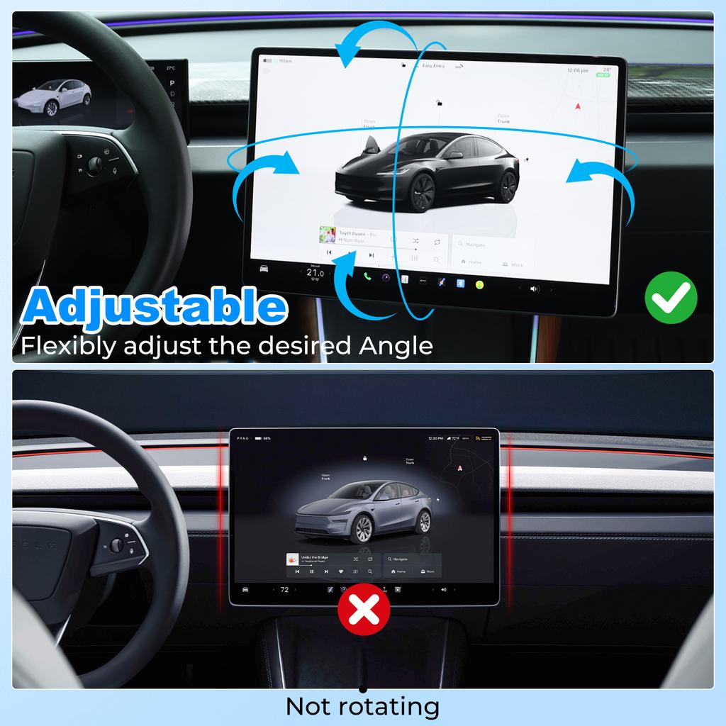 DQMN8 For Tesla Model Y Juniper 2025 Car GPS Navigation Adjustment Holder For Model 3 Highland 2024 Central Control Screen Rotation