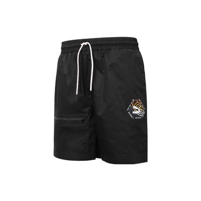 Solid-Color Logo Drawstring Straight-Leg Shorts Men Bottoms Black 536940-01