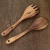 Accessories Cooking Cutlery Salad Dinner Natural Serving Fork Tableware Large Spoons Wooden Spoon