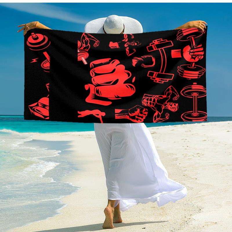 Ultra-Soft Beach Towel with boxing Theme,Ideal for Pool - Camping, Diving - Perfect Travel Essential, Vibrant Beach Towel.