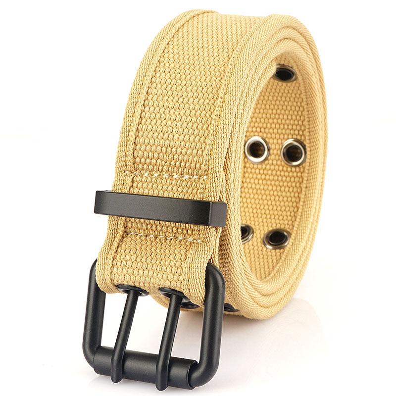 

Новый мужской ремень для поездок на работу с автоматической пряжкой из нейлона, универсальный двухслойный толстый ремень для отдыха на природе 115cm хаки