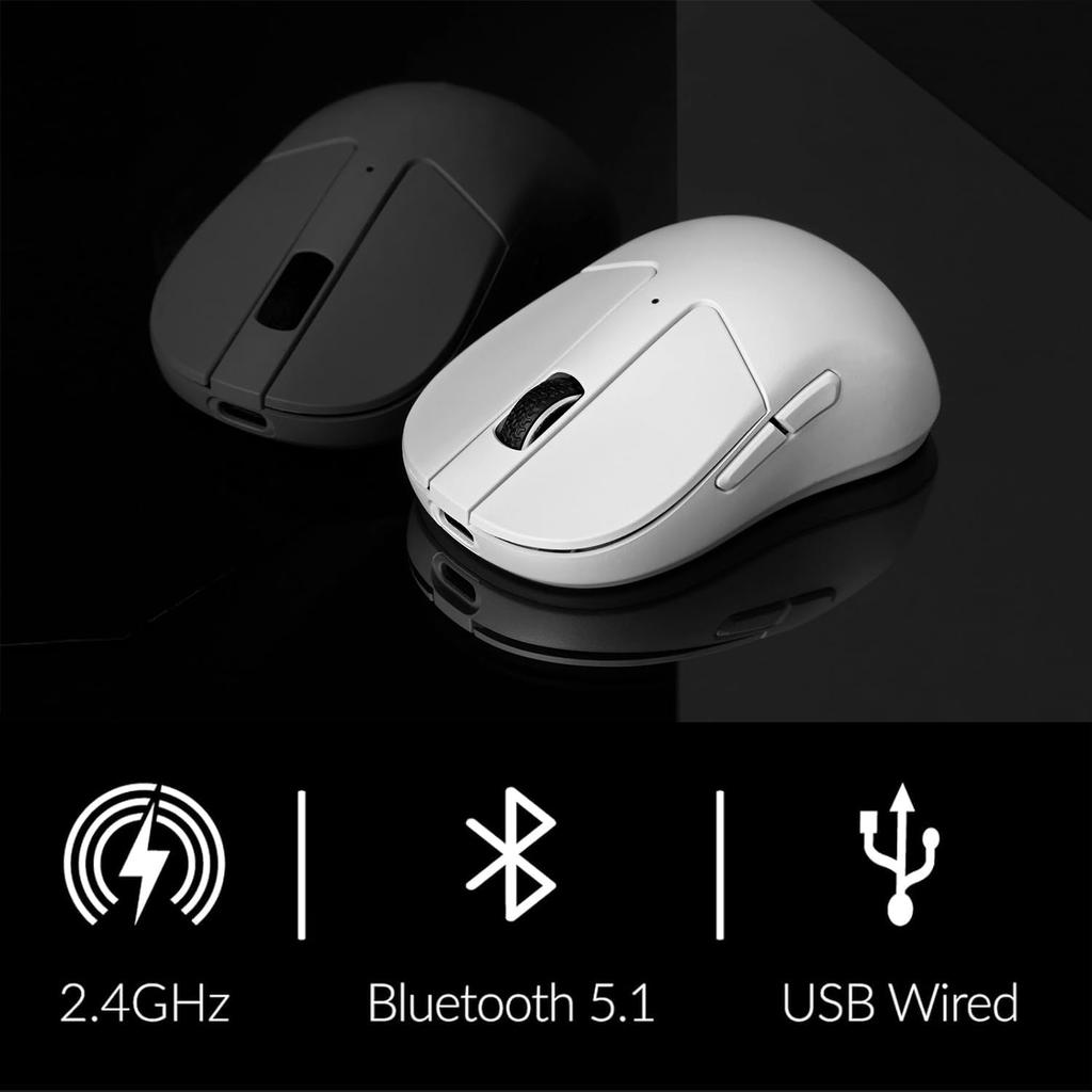Keychron M4 Wireless and Compact Ergonomic Customizable via Browser Polling Mouse, Ultra-Lightweight (35g), 2.4GHz/Bluetooth Compatible, Design,