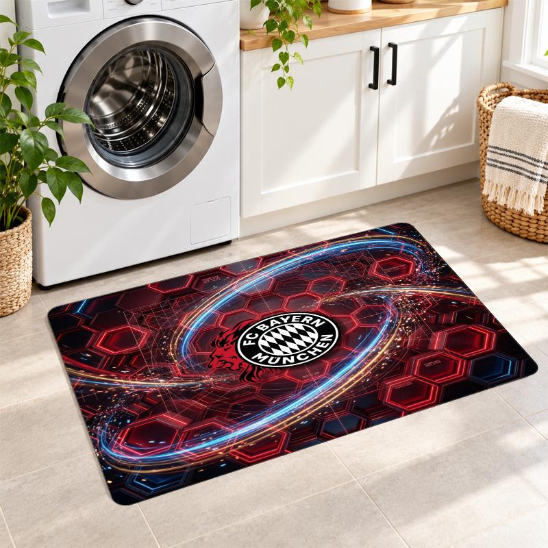 Flannel Kitchen Mat Bayern Munich Soft Area Rug Non Slip Floor Carpet Home Decoration