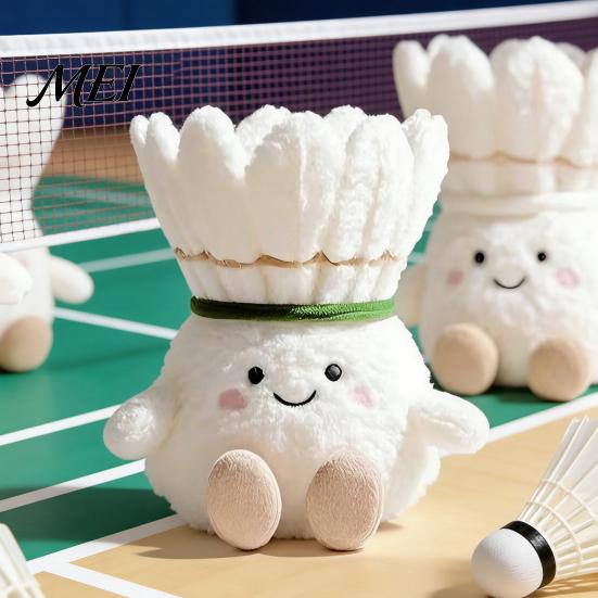 Cute Desk Accessory Badminton Plush Keychain, Shuttlecock Stuffed Toy for Bag Car Small Decor, Soft Mini Pendant, Creative Gift Fans Birthday Athletes