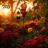 Solar Powered Garden Decor Halloween Pumpkin Stake Light, Metal Decorative Stakes, IP65 Outdoor Decorations Waterproof LED Landscape Lamp for