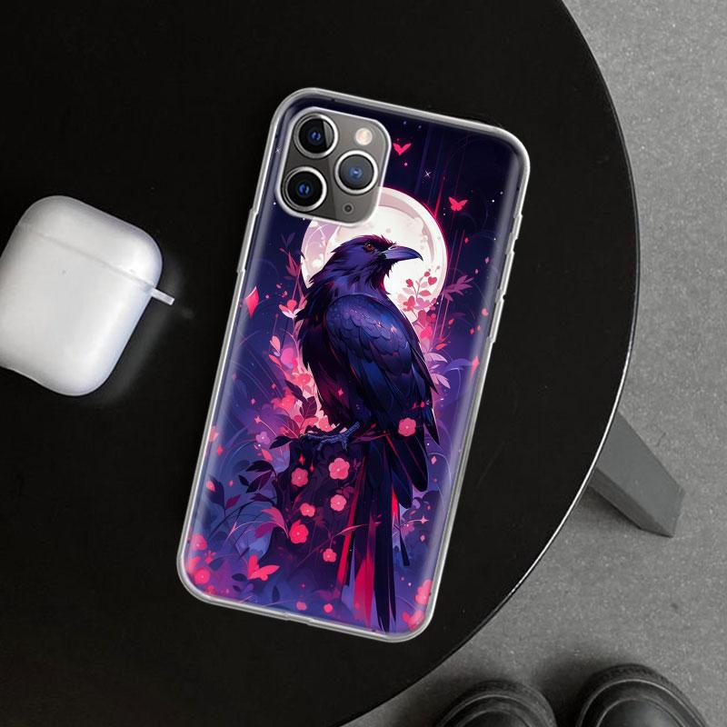 Animal Oil Painting Bird Phone Case Cover for iPhone 11 12 13 Mini 14 15 Plus 16 Pro Max 17 Air 7 8 + SE Art Customized Fundas 1