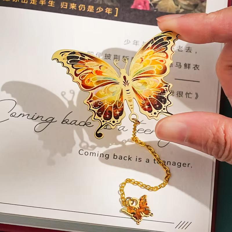 Vintage Butterfly Metal Bookmark With Long Tassel Creative Stationery Gift For Book Lovers Readers Teachers Students School Gift