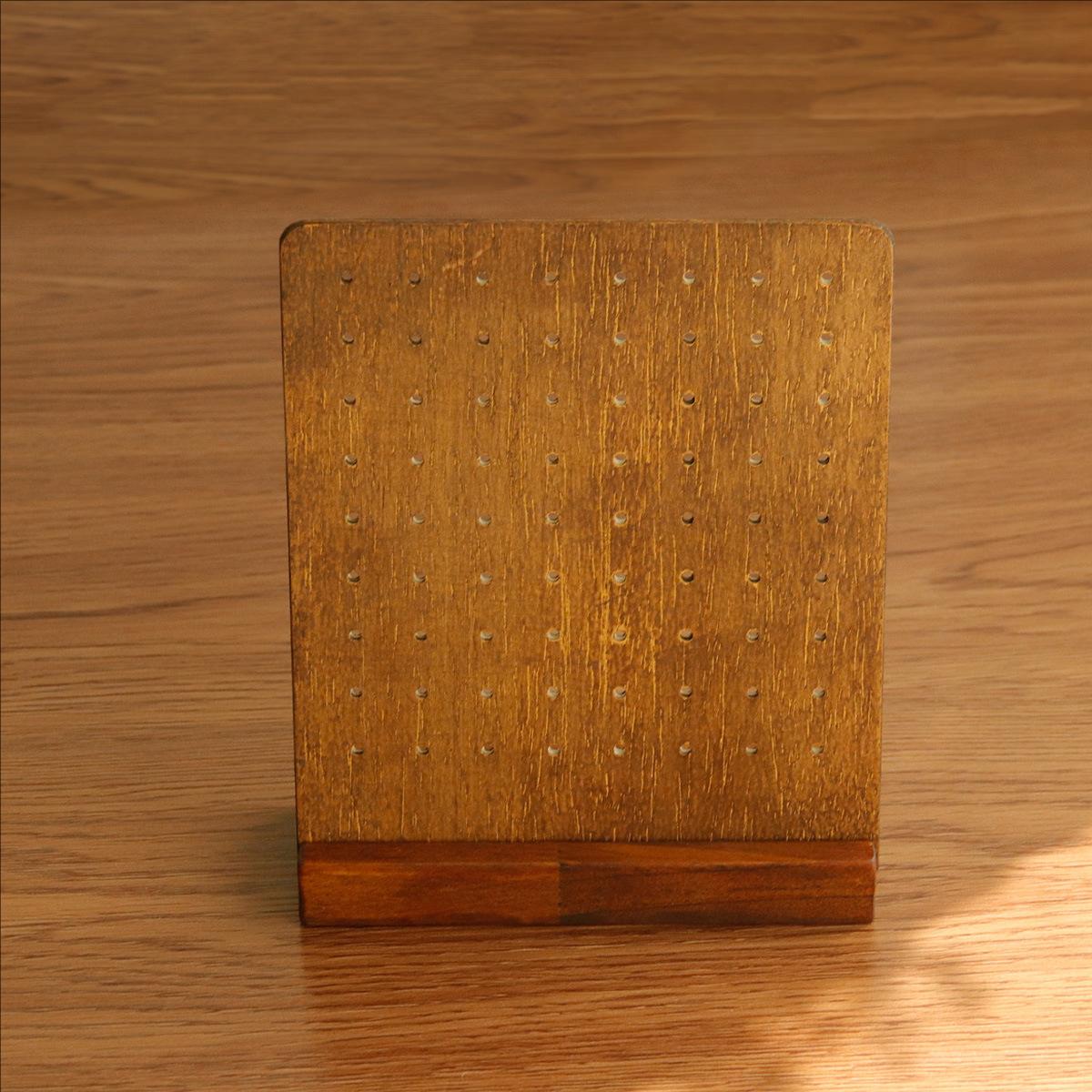 

72 Holes Wooden Earrings Display Stand Desktop Ear Stud Dangle Earring Holder Jewelry Storage Rack Counter Showcase Prop