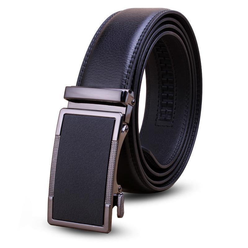 Cintura da Uomo in Vera Pelle con Fibbia Automatica - Design Casual e alla Moda in Pelle Bovina