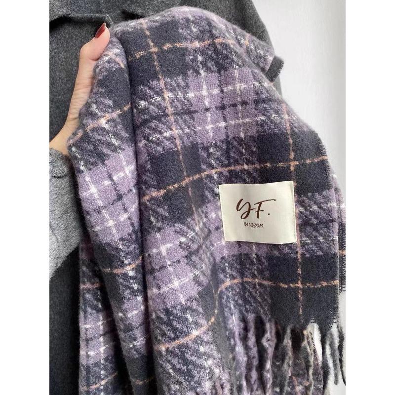 Autumn and winter atmosphere imitation cashmere scarf women's warm retro student long shawl cold scarf men