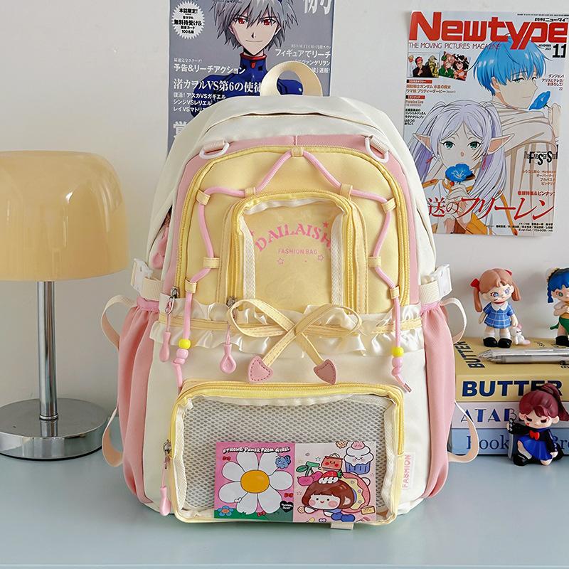 New High-value, Fresh and Sweet Candy-colored Backpack, Lightweight and Large-capacity Backpack for Junior High School Students