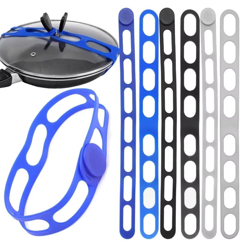 5Pcs Reusable Silicone Binding Strap Adjustable Lunch Box Lid Fixing Band Multi Purpose Elastic Strap For Kitchen Travel Outdoor