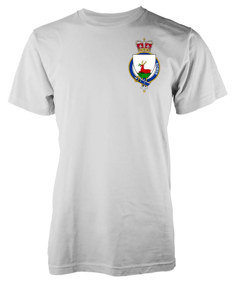 

Personalised Bowen Irish Family Name T-Shirt Crest Badge Coat Of Arms Adult 4XL