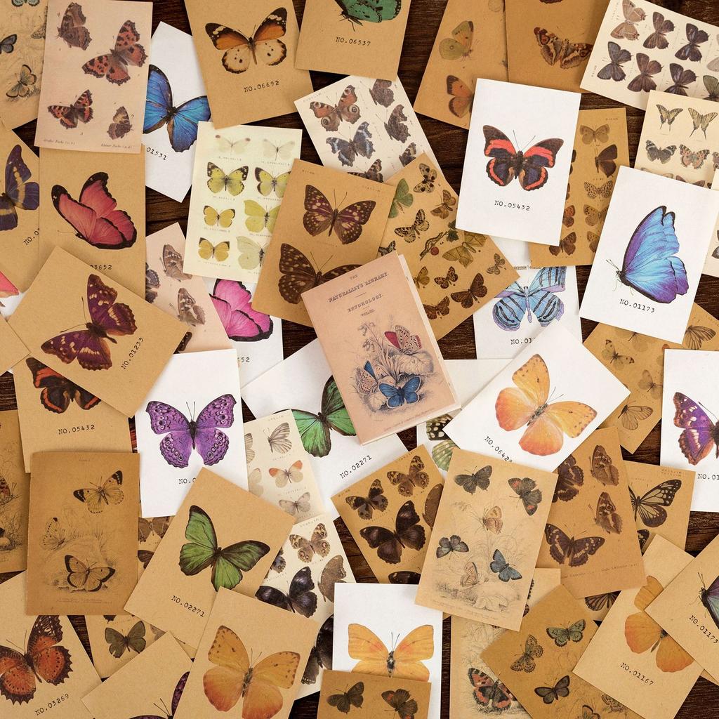 80pcs Scrapbooking Material Paper Butterfly Plant Fairy Tale Story Labels Decorative Collage Diary Album Craft Supplies