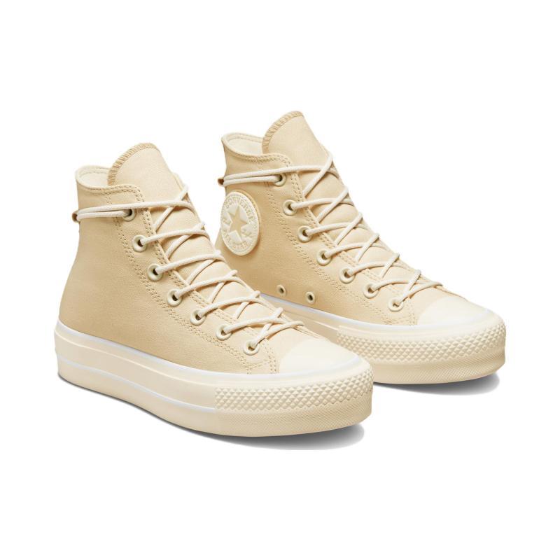 Converse Chuck Taylor All Star Lift Platform Canvas Comfortable Non-Slip High Top Espadrilles Women's Yellow
