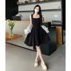 Douyin popular fresh solid color cross-strap suspender skirt girly fashion foreign style waist thin dress