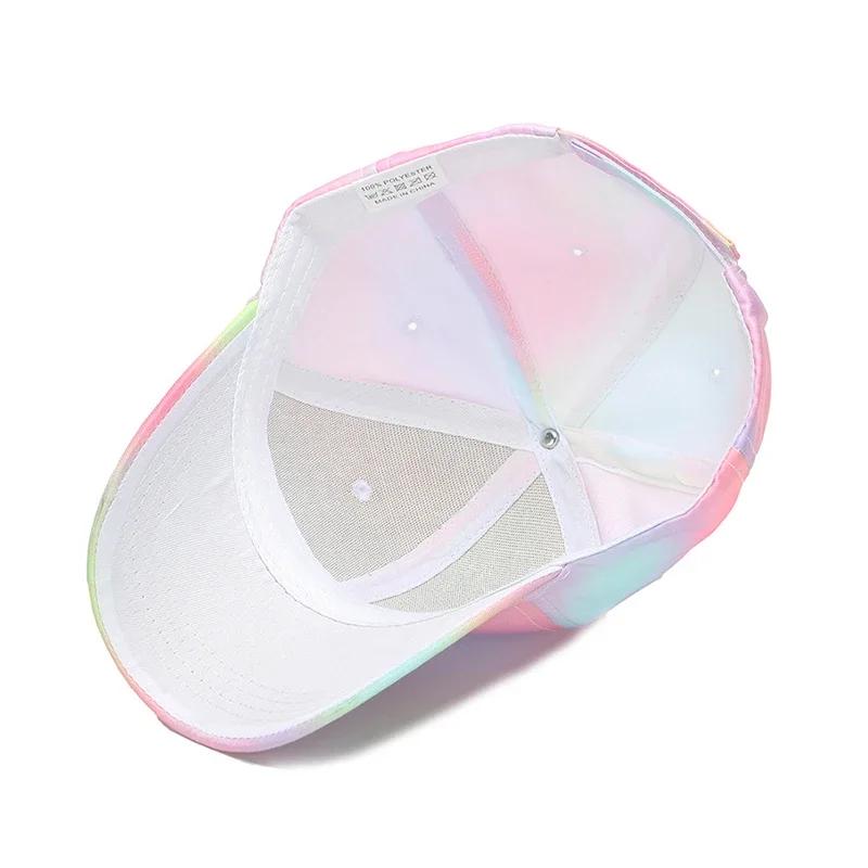 Summer Kids Baseball Cap Fashion Tie-dye Print Snapback Hat For Children Girls Outdoor Streetwear Adjustable Duck Tongue Cap