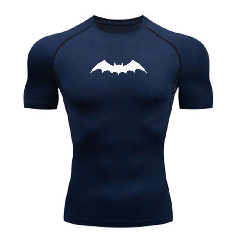 Men's Compression Athletic T-Shirt, Bat Pattern Quick Dry St