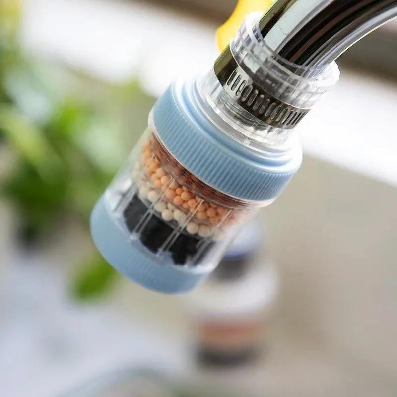 6 Layer Water Filter Tap Purifier Disconnectable 360Degree Splash-proof Rotation Universal Faucet Tap for Home Kitchen Bathroom