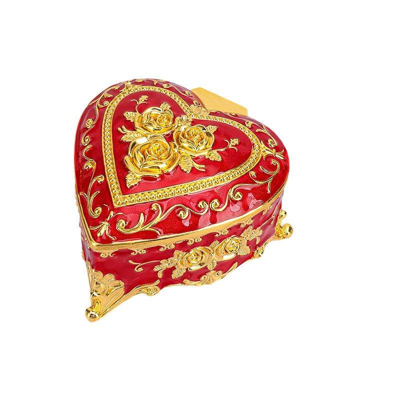 European Retro Enamel Jewelry Box: Exquisite Metal Storage for Necklaces and Princess Jewelry
