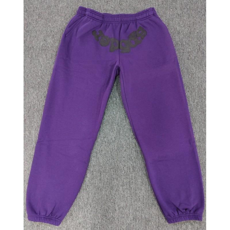 Heavyweight Fleece Lined Sweatpants Men Streetwear Spider Web Print Casual Pants