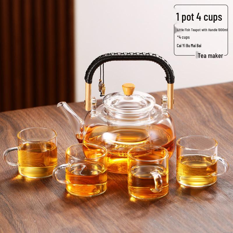 ZISIZ Glass Teapot for Open Flame