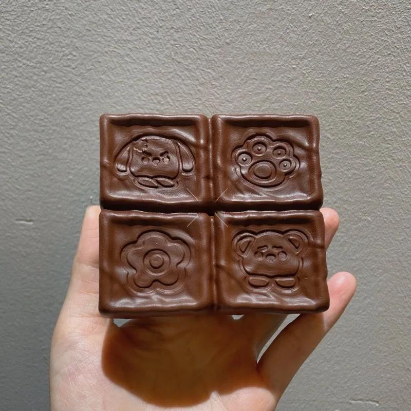 Squishy Strawberry Chocolate Milk Cube Cake Bread Squeeze Toy Soft Stress Relief Slow Rising Sensory Fidget Toys for Kids Adults