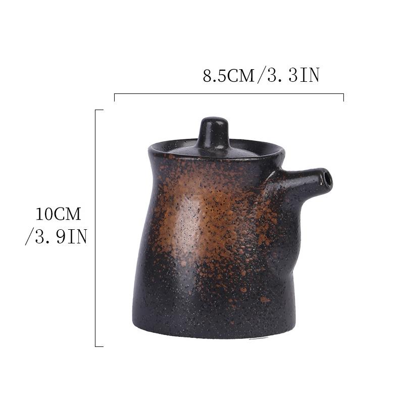 200ml Japanischer Stil Gewürzflasche Keramik Öl Olivenöl Spender Sojasauce Topf Essig Küche Gewürzdosen Soßenbehälter