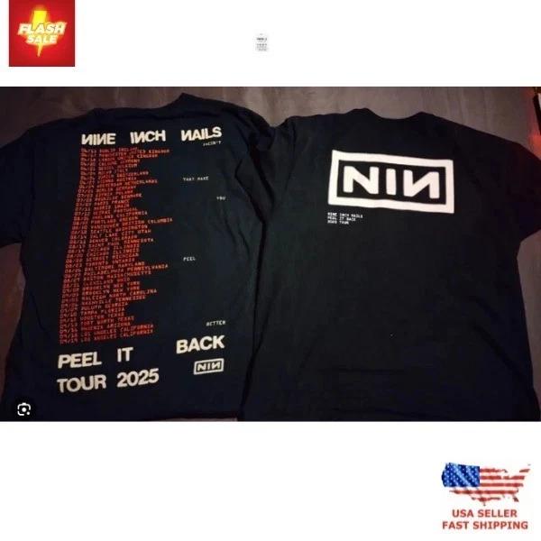 Nine Inch Nails Peel It Back Tour 2025 T Shirt Reprint S