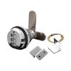 Double Door Cabinet Lock, Keyless Combination, Zinc Alloy, Protected Furniture Bright Silver