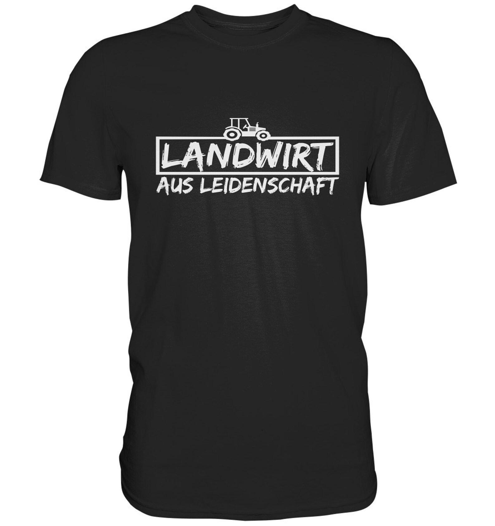 T-Shirt Farmer with Passion - Farmer Agriculture Tractor Saying Gift - Premium Shirt L