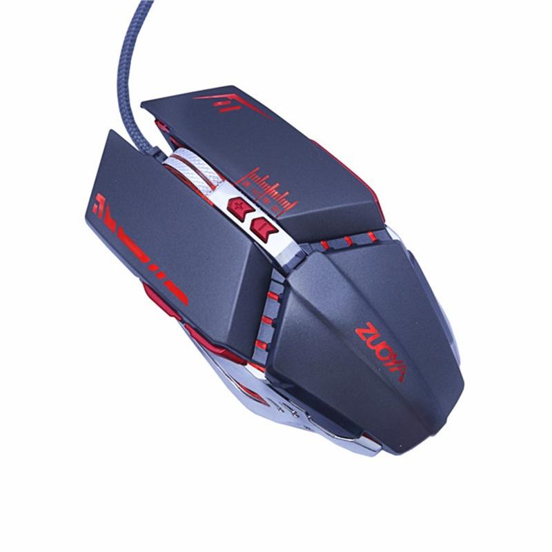Optical 8 Button  4000DPI Breathing LED Backlit USB Wired Gaming Mouse