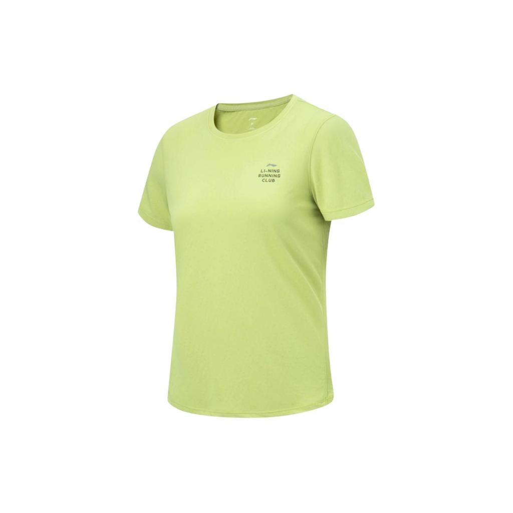 Li-Ning Comfortable Breathable Regular Casual Short Sleeve T-Shirt Women Tops Bamboo-Green ATST354-1