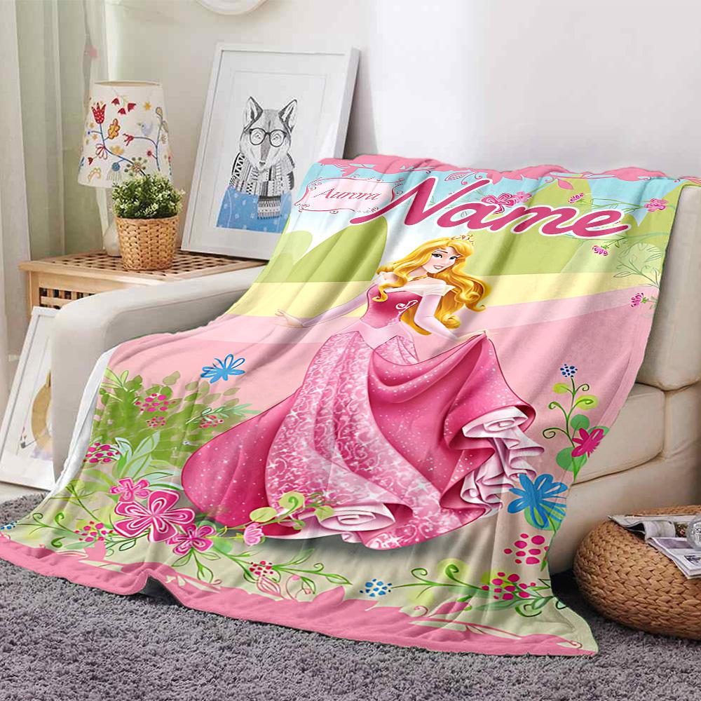 Custom Name Princess Cinderella's Horse flannel Blanket for Super Soft Cute Comfort Blanket for Travel Bedding Couch Sofa Blanket