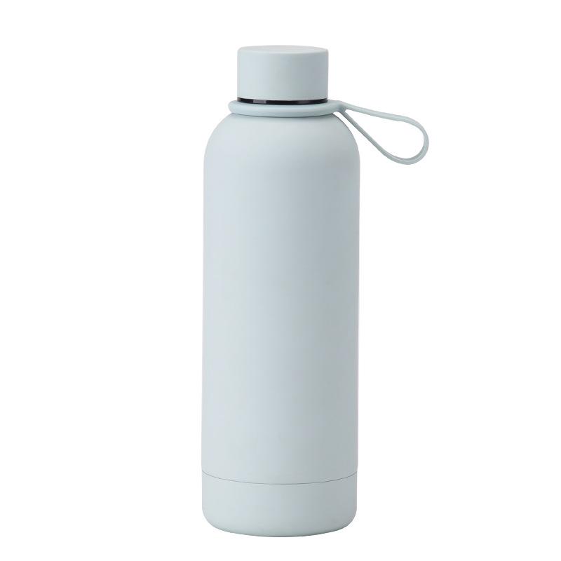 500 ml Edelstahl-Thermoskanne mit kleiner Öffnung, tragbare Outdoor-Sport-Wasserflasche mit Silikongriff, Kaffeetasse