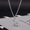 Cute Style Stainless Steel Balloon Dog Golden Pendant Necklace Sweet Funny Clavicle Chain Unique Girl Birthday Gift