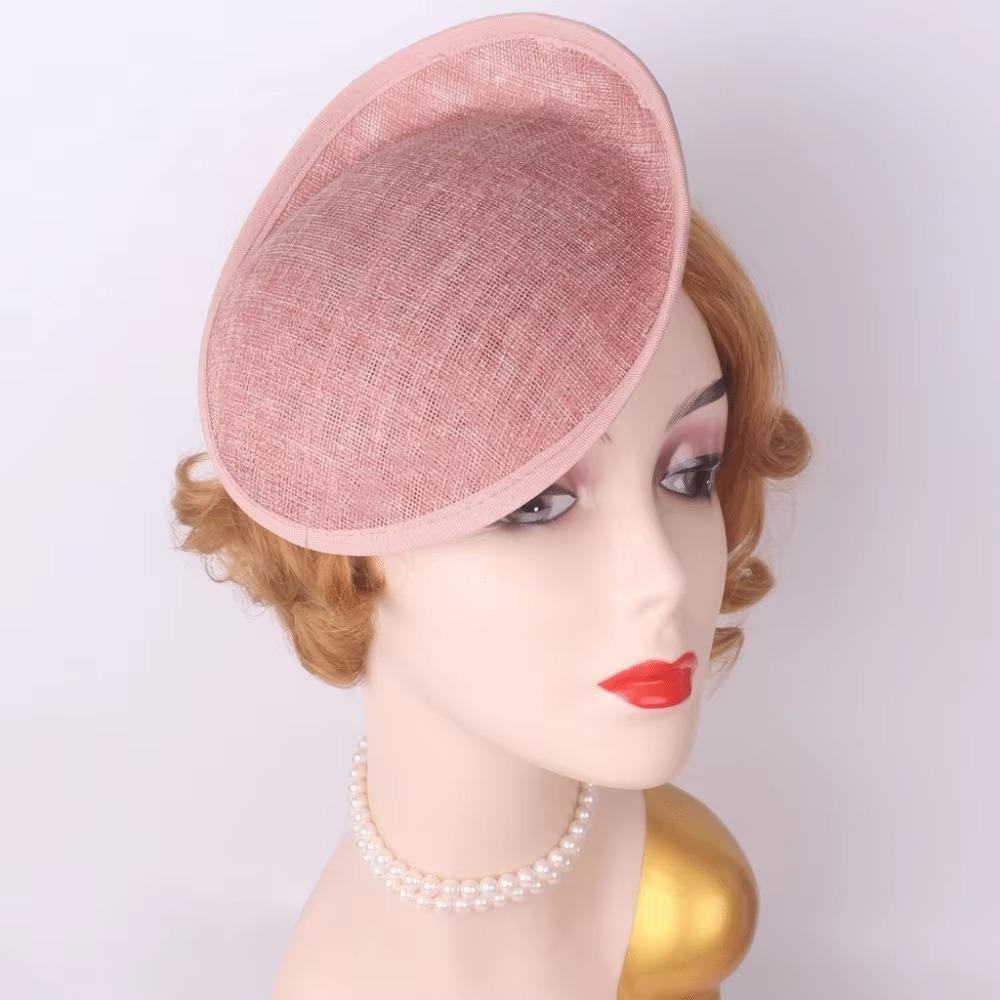Headpiece Vintage Fascinator Hat Wide Brim Masquerade Top Hat Linen Yarn Fascinator Hat Base  Lady