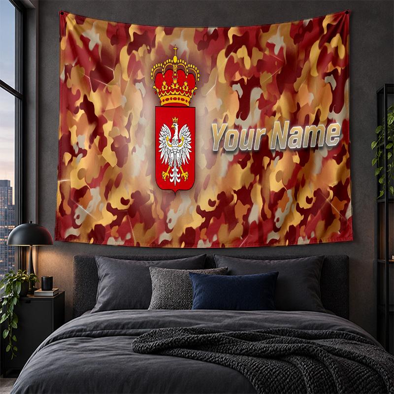 Personalized Tapestry Wall Hanging Poland Football Pattern Art Background Cloth