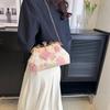 Flower Print Clutch for Women Evening Bags Ladies Chain Messenger Bags Crystal Canvas Handbags Fashion
