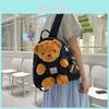Cute Cartoon Plush Teddy Bear Doll Decoration Student Backpack With Pendant For School And Urban Use
