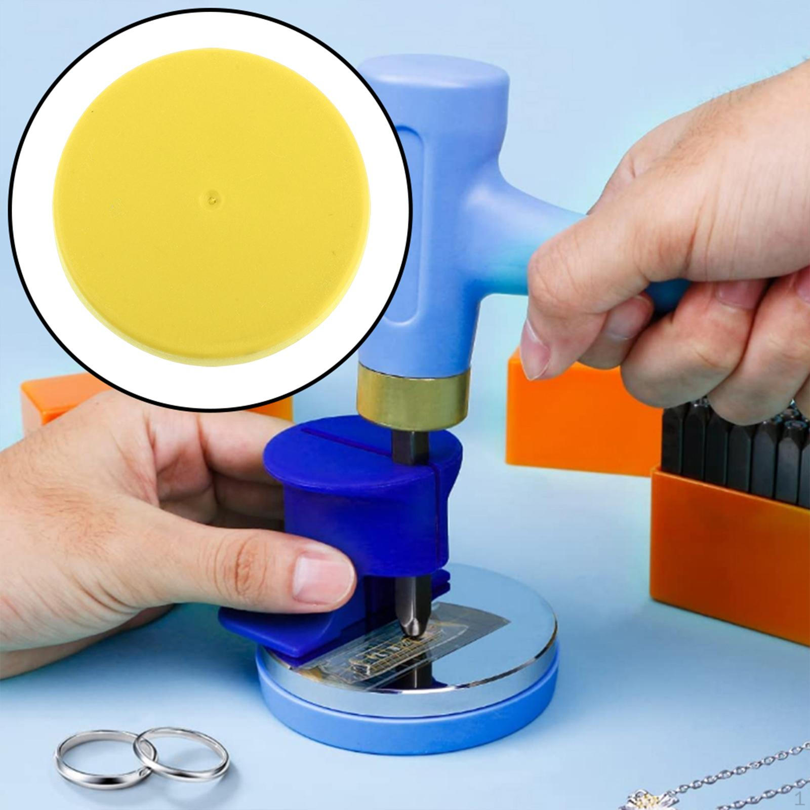 

Стальная подкладка для верстака, круглая 3 дюйма, хромированная, инструмент для придания формы, ювелирная, резиновая основа для штамповки, жёлтый