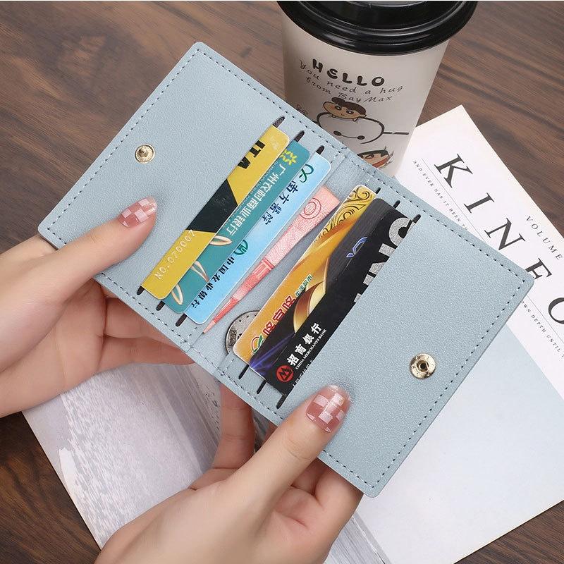 Ultra-Thin Small Bank Card Multi Card Slot Card Holder Wallet Women Men Credit Card Bag Male Card Holder Solid Leather Wallet