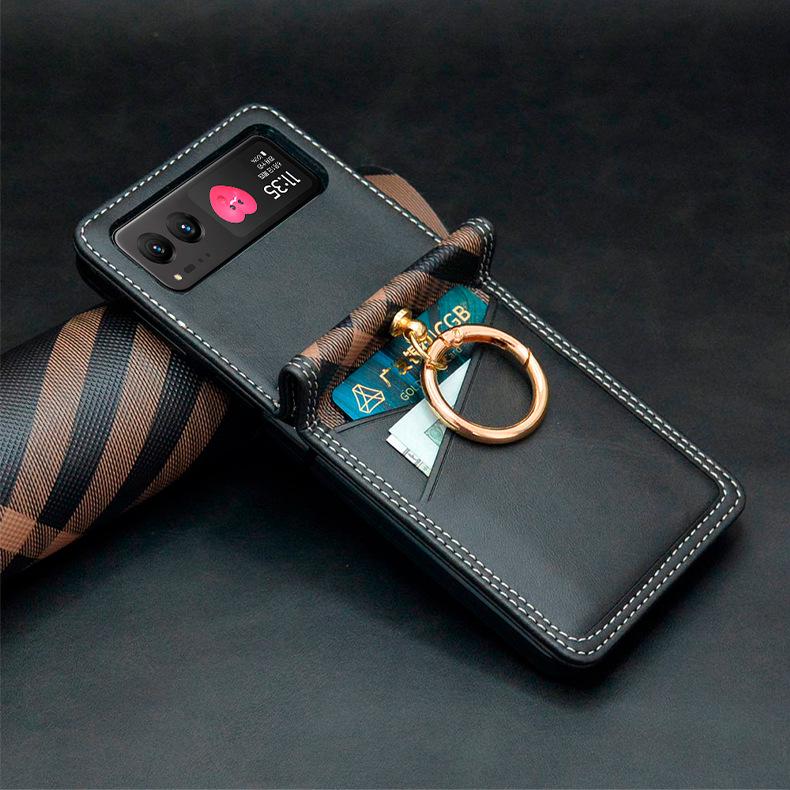 RAZR40 Plaid Phone Case with Card Slot & Ring Holder for Motorola