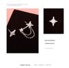 S925 Sterlingsilber Asymmetrische Stern Diamant Ohrstecker mit Kette für Damen - Mori Stil