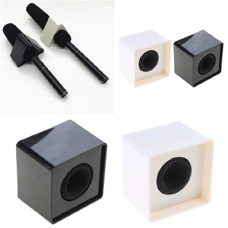 Cube Square Interview Box Microphone Logos TV Station Flags Portable Holder