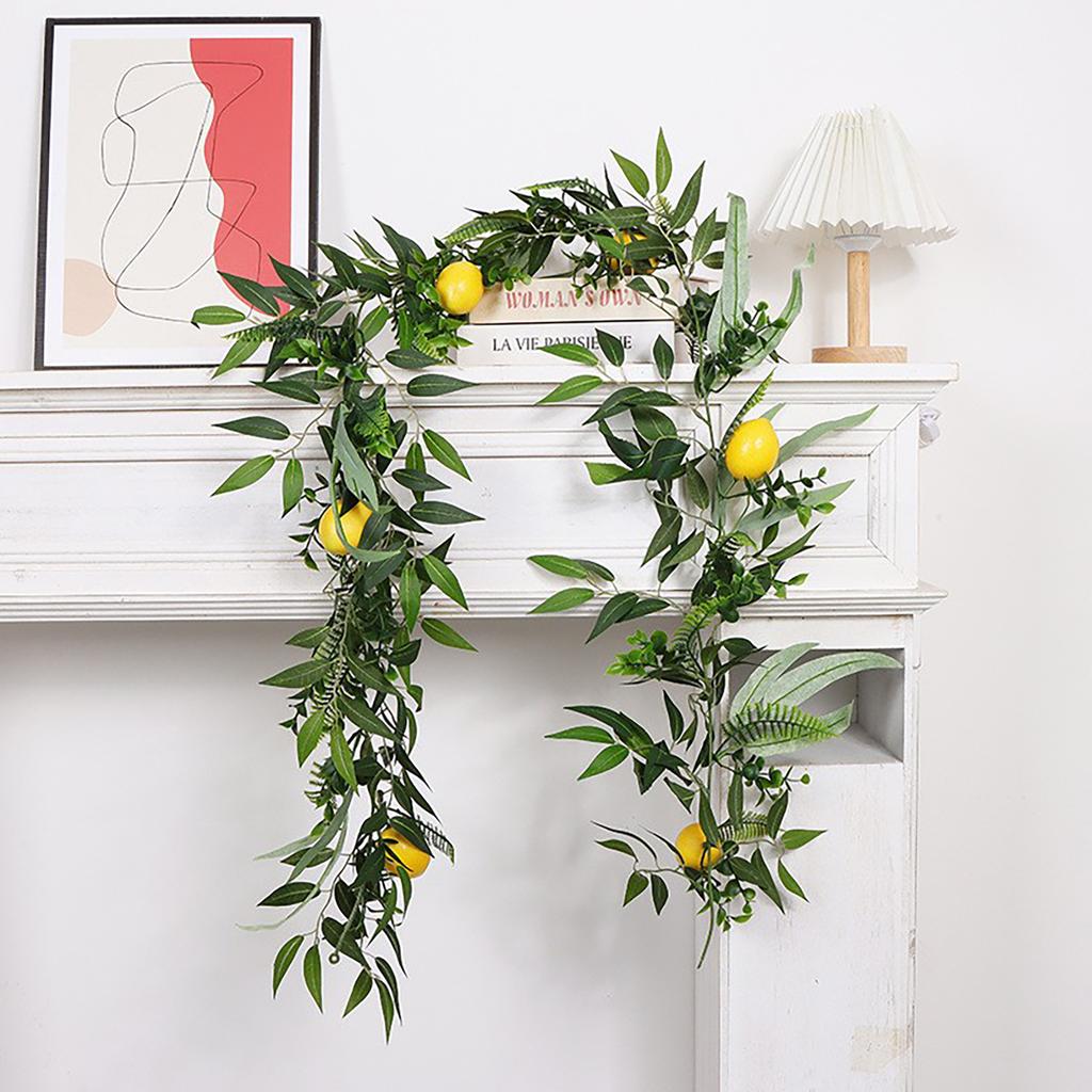 Artificial Lemon Garland Decorative Lifelike Greenery Lemon Vine Garland for Home Wedding Decoration
